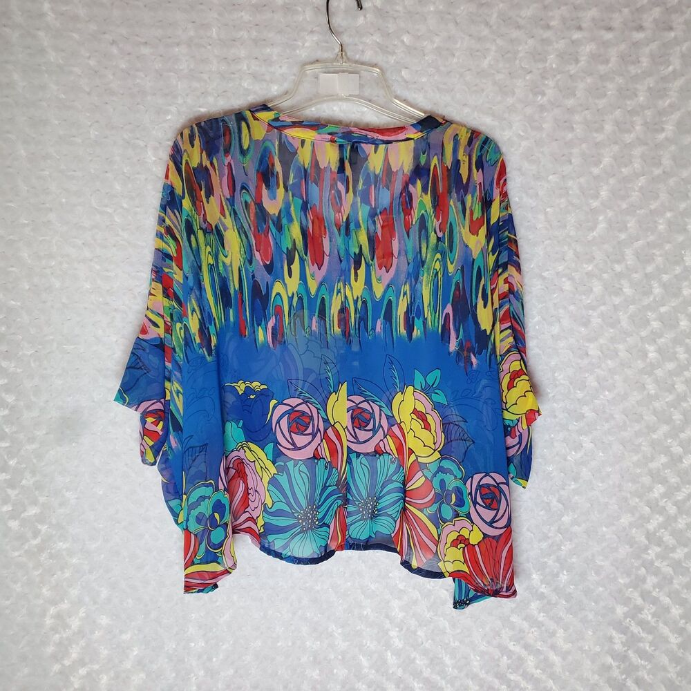 21st Delicious Colorful Patterned Blouse Size M - Picture 3 of 9
